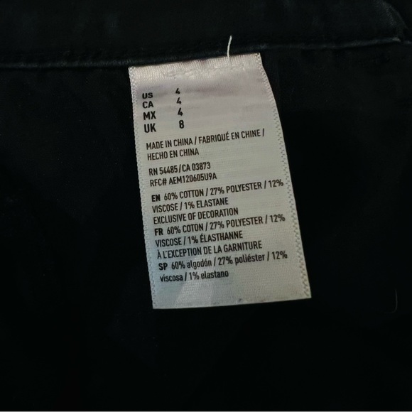 American Eagle Black High Rise Waisted Cuffed Shortie Jean Denim Shorts - Picture 7 of 11